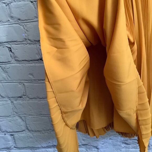 Nanette Lepore Pleated Midi Dress Mock Neck Sleeveless Fit & Flare - Picture 10 of 10